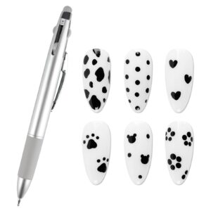 ANGNYA Dotting Tool Nail Art, 4-IN-1 Ballpoint Pen Design Nail Dotting Tool for Painting, Nail Tools for Nail Art