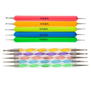 10 Nail Art Dotting Marbling Tools this Dotters has 20 different head sizes and 10 different colors