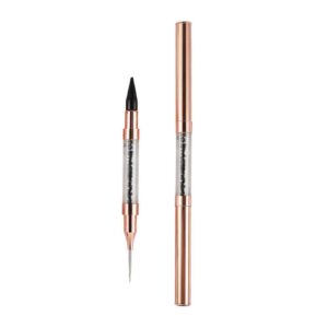 Dual End Rhinestone Pen Tool Nail Rhinestone Picker Dotting Tool,Dual End Rhinestone Pen Tool,Dual Tips Pick Up Applicator with Lid,Crystals Nail Salon Home Use,Nail Salon Home DIY Nails (Black)