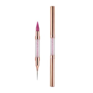 Dual End Rhinestone Pen Tool Nail Rhinestone Picker Dotting Tool,Dual End Rhinestone Pen Tool,Dual Tips Pick Up Applicator with Lid,Crystals Nail Salon Home Use,Nail Salon Home DIY Nails (Purple)