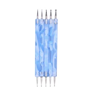 5 Pack 2 Way Dotting Pen Tool Nail Art Tip Dot Paint Manicure kit Ceramic Pottery Embossing Tool Blue One Size