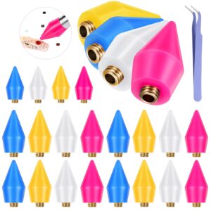 16 Pieces Nail Rhinestones Picker and Tweezers Dotting Wax Replacement Head Tips 4 Colors Wax Tip Rhinestone Tool Assorted Wax Pen Replacement Tip Pick up Nail Gem Jewelry Tip for Wax Head Accessories