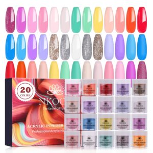 NKOOE 20 colors acrylic powder> nail salon special carving extension acrylic nail powder