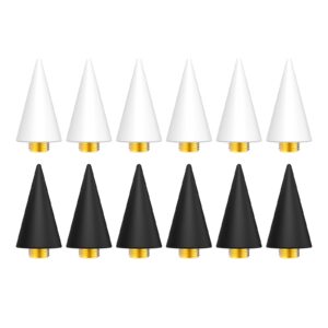 OIFEN 12Pcs Replacement Wax Tips for Rhinestone Picker Tool (White + Black)