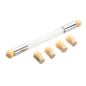 Sponge Heads Replacement Nails Art Gel Polish Color Gradient Brush Glitter Powder Dotting Pen for Manicure Accessories Tools(White 5PCS)