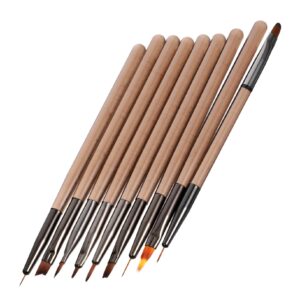 Hemoton Nail Art Supplies 9pcs Nail Art Pens Set Professional Thin Brush Liner for Home Use