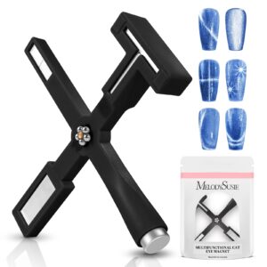 MelodySusie 5 in 1 Nail Magnet>Multifunctional Cat Eye Gel Nail Polish Magnet for Nail Art>Strong Magnetic Nail Polish Magnets Nail Design Tools>Black