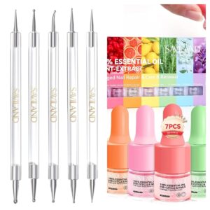 SAVILAND Quick-Paint Dotting Tools Nail Art Pen and Cuticle Oil for Nail