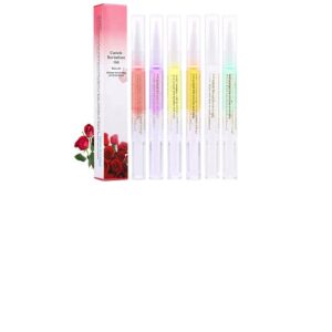 SULLMAR 6Pcs Nail Cuticle Oils Nutrition Oil Pen and Nail Acrylic Powder Set 18 Colors Acrylic Powder for Nails