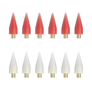 OIFEN 12Pcs Replacement Wax Tips 3mm for Rhinestone Picker Tool,Red and White