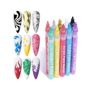 16 Colors Nail Art Pens,3D Nail Polish Pens,Graffiti Nail Dotting Tools Acrylic Paint Pens,Drawing Painting Point Liner Pen for Nails Art Design,Manicure Nail Pens for Home DIY (5>One Size)