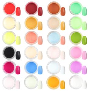 24 Colors Acrylic Powder> Acrylic Nail Art Supplies UV Gel Powder Dust Design Decoration 3D Manicure