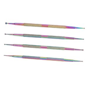 IWOWHERO Nail Art Tool Set Manicure Kit Pack Metal Dotting Pen with Brush Dotting Tool Nail Art Paint Supplies