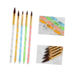 TOVINANNA 5Pcs Professional Manicure Pens for Nail Art DIY Nail Design Drawing Brushes for Fine Detailing Durable Nail Polish Tools for Personal and Professional Use