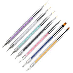 Beautifultracy 7 Pieces Nail Art Brushes Nail Brushes for Nail Art Nails Design Brush Pen Nail Gel Polish Painting Acrylic Nail Brush Pen Nail Dotting Painting Drawing Pen