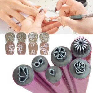 6PCS Nail Art Stamp Pen Set>Nail Stamp Pen DIY Nail Art Tools,Flower Nail Stamp Pen>nail art stamp,Stamp Nail Art Tool with Different Patterns,Nail Stamp Pen Set for Women Girls Home DIY Nail Art