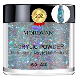 Morovan Acrylic Powder-Glitter Aqua Blue Acrylic Nail Powder Professional Polymer Nail Powder colored Acrylic Powder for Acrylic Nails Extension No Nail Lamp Needed