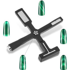 5 in 1 Cat Eye Magnet for Nails>ValueBargain Blcak 5 in 1 Magnetic Nail Tool for Cat Eye Gel Polish Multifunction Stick 3D Art Design Suitable for Nail Salon and Home DIY>Black