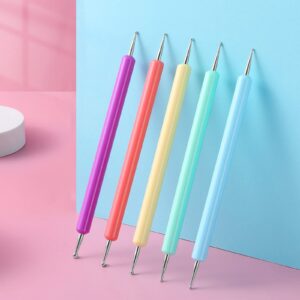 5 Pcs Nail Art Dotting Tools Tracing Stylus, Selizo Embossing Stylus with Double Sized Ball Tips, Nail Dotting Tool for Nail Art Design, Mandala Dotting, Drawing, Painting, Transferring, Tracing