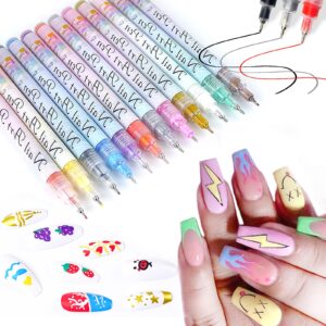 Gorvalin 12PCS 0.5mm Nail Art Pens>Nail Graffiti Pens Dotting Painting Liner Marker Pen for Easter Day Nail Art Design Profession & Home Manicure