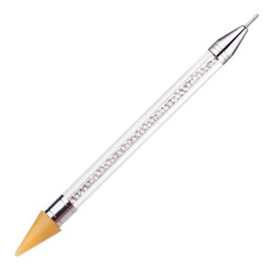 Makartt Dual -ended Nail Rhinestone Picker Beads Picker Dotting Pen Wax Pen With acrylic Handle Manicure Nail Art Tool-Yellow