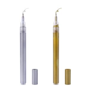 Nail Art Pen Ultra Thin Curve Manicure Marker Nail Polish Pens Drawing Painting Liner Pen for DIY Flower Abstract Lines Nail Art Beauty Tools (GoldSilver)