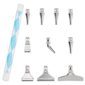 SUPERFINDINGS 1 Set Nail Rhinestones Picker Kits Include 1pcs Diamond Art Pen and 6 Pieces Replacement Metal Tip for Diamond Painting Kit Tool Accessories