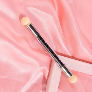 Nail Smudge Pen Double-Ended Sponge Gradient Pen Washable Nail Tool Smudge Poke Pen 4 Refills Black Single Pen