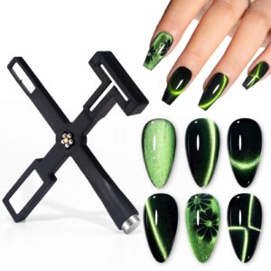 Gellen 5 in 1 Nail Magnet Tool>Multi-function Strong Cat Eye Magnet for Nails,3D Cat Eye Gel Nail Polish Wand Stick Tools Accessories for Nail Art>Salon>Manicure (Black)