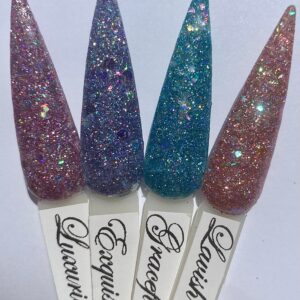 Luxurious> Exquisite> Graceful and Lavish Dip Powder> Acrylic Powder> Nail Art Designs> Glitter Nail Powder For Home or Salon Use. Dip Powder System> Long Lasting> Cruelty Free. 0.25 Oz Jar.