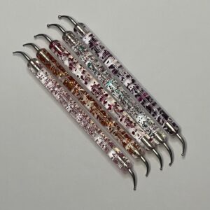 Set of 5 Glitter Mandala Curved Dotting Tool Pen Stylus Bent Assorted Dot Sizes Boho Decor Art Nail Art