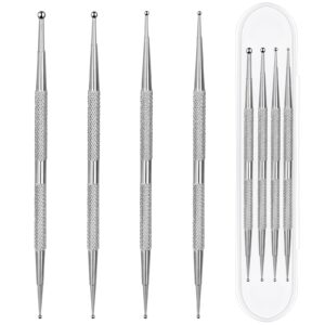 Dotting Tools,4 Pcs Professional Ball End Nail Art Tools Nail Art Brushes Nail Design Tools Stailess Steel Dotting Pen Tool Nail Art Kit Rhinestone Picker Tool Pottery Tools Polymer Clay Tools