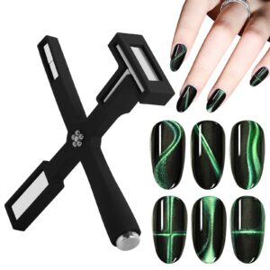 vnjaoi 5 in 1 Nail Magnet Tool>Upgraded Nail Magnet Pens with Silicone Protective Case>Multi-Function Magnet Stick 3D Magnetic Cat Eye Gel Polish Nail Art>for Salon>Studio or Home