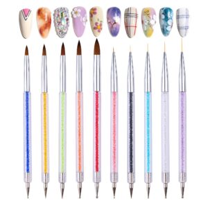 10 Pieces Nail Brushes for Acrylic Nails Brush Painting Pen Nail Art Design Tools Liner Brush for Nails