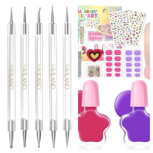 SAVILAND Quick-Paint Dotting Tools Nail Art Pen and Kids Nail Polish for Toddlers