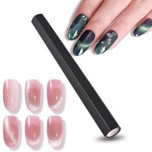 siyuwuro Cat Eye Magnet Tool for Nail Art>Professional Long Double-Ended Hexagonal Strong Nail Magnet Stick For Nail Design Tool 3D Magnetic Cat Eye Gel Polish>Nail Art Salon>Home DIY Use (Black)