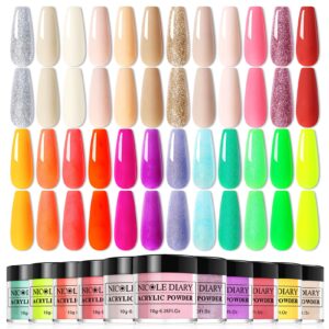 NICOLE DIARY 24 Colors Acrylic Powder Set for French Manicure> DIY Nail Art> No UV Light Needed