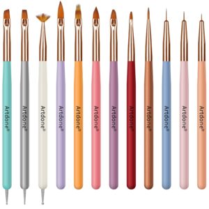 Artdone Nail Dotting Tools Double-ended Nail Art Brushes Kit Nail Art Gel Polish Liner Brushes Design Pen For Nail Drawing And Nail Paint Brushes Small Detail Brushes.