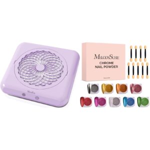 MelodySusie Nail Dust Collector with Reusable Filter MelodySusie 9Pcs Chrome Nail Powder for Gel Nails