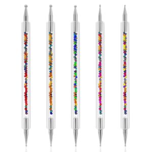 5 Pcs Nail Dotting Pens Double Ended Nail Art Dotting Pens 2 Ways Dotting Pen Nail Dot Paint Pens Acrylic Nail Art Pen Dotting Tools for Painting Nail Design