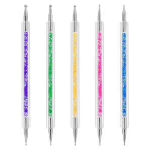 5 Pcs Dual-Ended Nail Art Pen Nail Art Dotting Tools Acrylic Nail Art Pen 2 Ways Dotting Tools Nail Dot Paint Pens Dotting Tools for Painting Nail Design