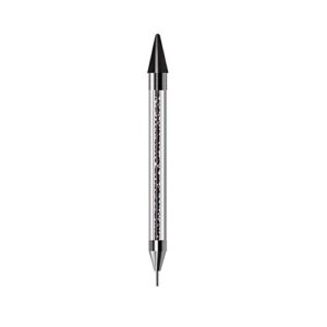 Vivid Nails Dual-Ended Nail Rhinestone Picker Wax Tip Pen Pick Up Applicator Dual Tips Dotting Pen Beads Gems Crystals Stud Manicure Nail Art Tool (Black)