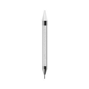 Vivid Nails Dual-Ended Nail Rhinestone Picker Wax Tip Pen Pick Up Applicator Dual Tips Dotting Pen Beads Gems Crystals Stud Manicure Nail Art Tool (White)