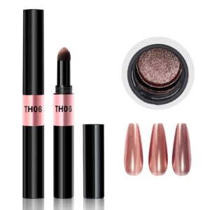 Chrome Nail Pen Vcedas Acrylic Powder Laser Effect Air Cushion Magic Mirror Powder Pen for Nails (Gold)