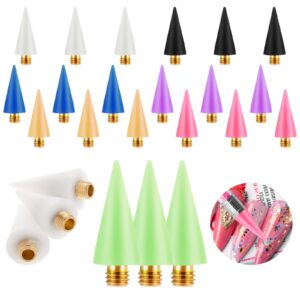 21 Pcs Wax Tips for Rhinestone Tool, Replacement Wax Head Tips for Nail Art Painting (7 Colors, 2.5cm/0.98inch)
