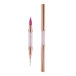 Art Nail Dual End Rhinestone Picker Dotting Tool,Dual-Ended Nail Art Dotting Pen, For Gems, Stones, Crystals Professional Nail Salon Home Use. (Purple head)