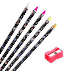 5 Pcs Rhinestone Picker Tool, Self-Adhesive Wax Pencil Diamond Art Tools, Diamond Art Pen, Rhinestone Applicator, Gem Picker Tool, Jewel Dotting Tools for Nail Art DIY with Pencil Sharpener, 4 Colors