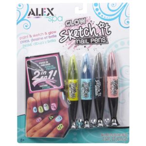 Alex Spa Glow Sketch It Nail Pens Girls Fashion Activity>Nail Designs that Can Glow in the Dark>Create Long Lasting Looks with Beautiful Nail Polish >For Ages 8 and up
